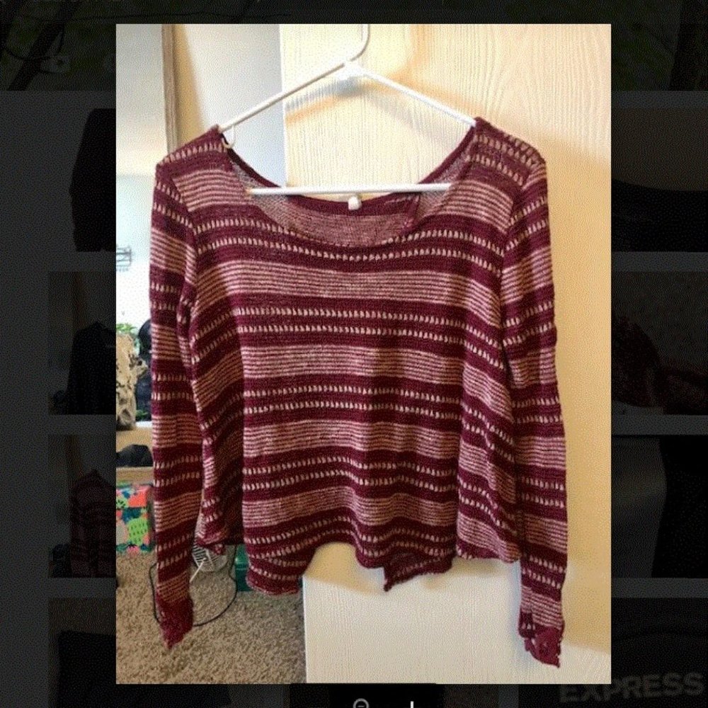 RED/TAN crop sweater